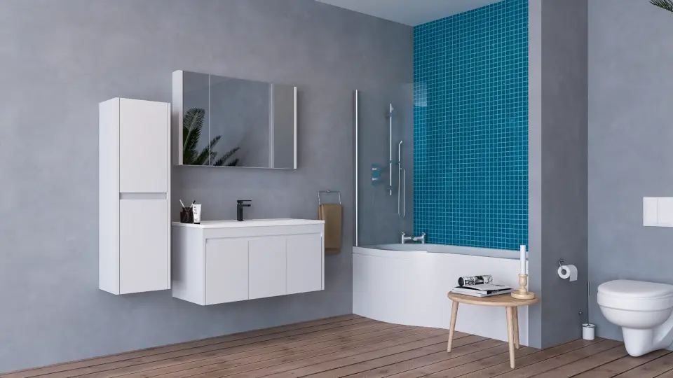 Sidon 100 Cm Mdflam Banyo Dolabı Takımı