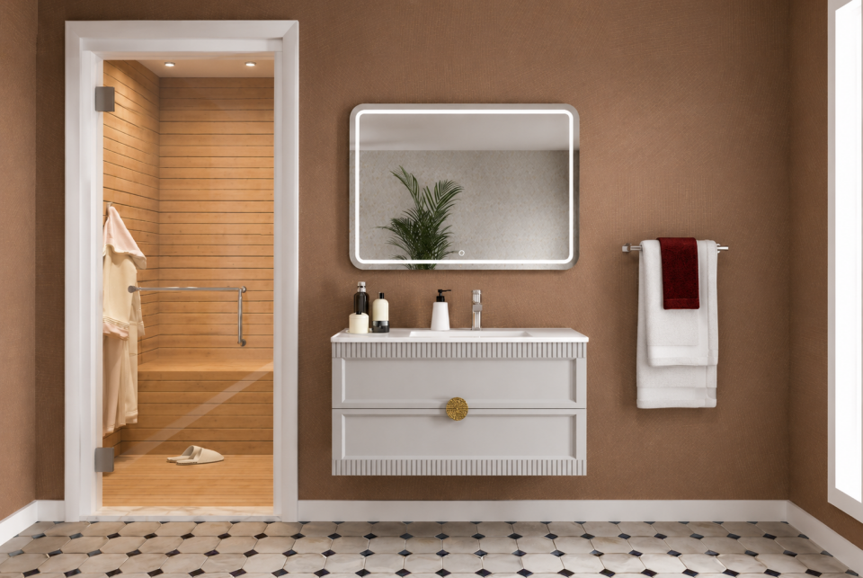 Oya 100 Cm Membran Banyo Dolabı Takımı