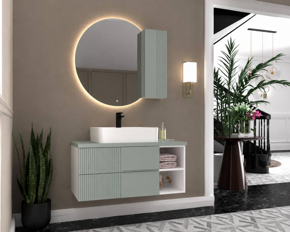Perla 100 Cm Lake Banyo Dolabı Takımı
