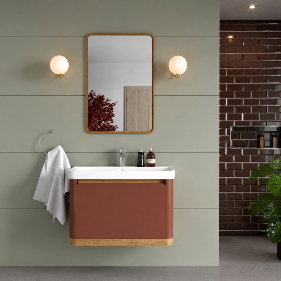 Vespa 80 Cm Lake Banyo Dolabı Takımı