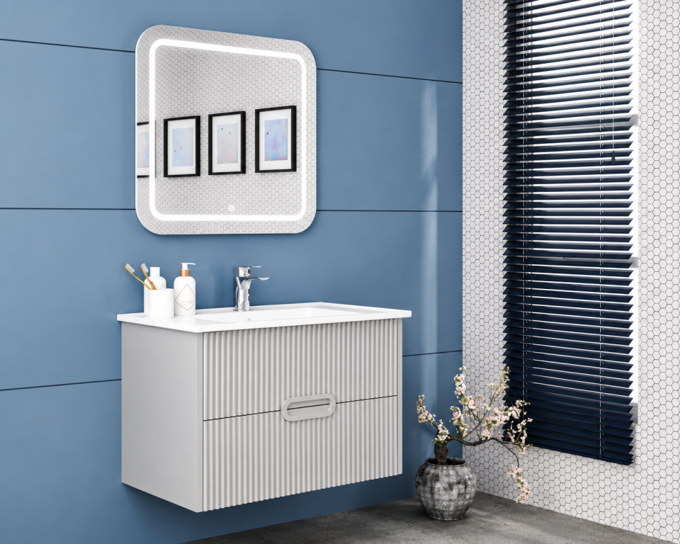 Samira 80 Cm Membran Banyo Dolabı Takımı