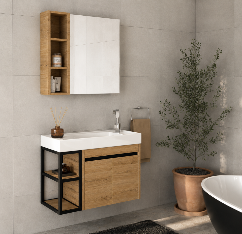 Ocean 80 Cm Mdflam Banyo Dolabı Takımı