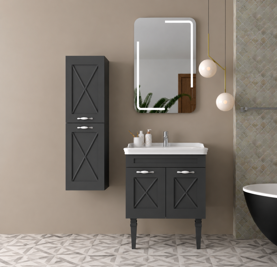 Diamond 65 Cm Membran Banyo Dolabı Takımı