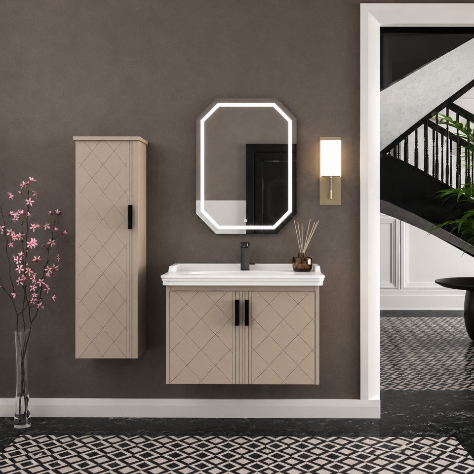 Monaco 80 Cm Membran Banyo Dolabı Takımı