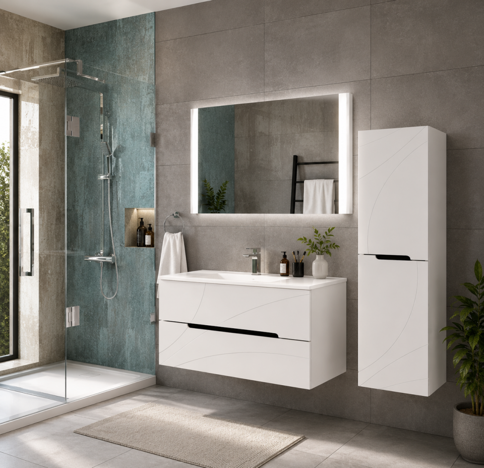 Alya 100 Cm Membran Banyo Dolabı Takımı