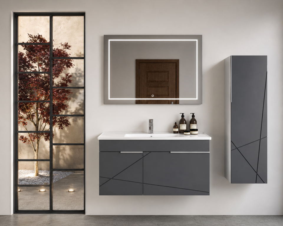 Trend 100 Cm Membran Banyo Dolabı Takımı