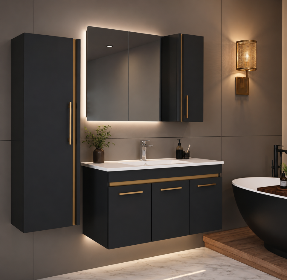 Karya 100 Cm Mdflam Banyo Dolabı Takımı