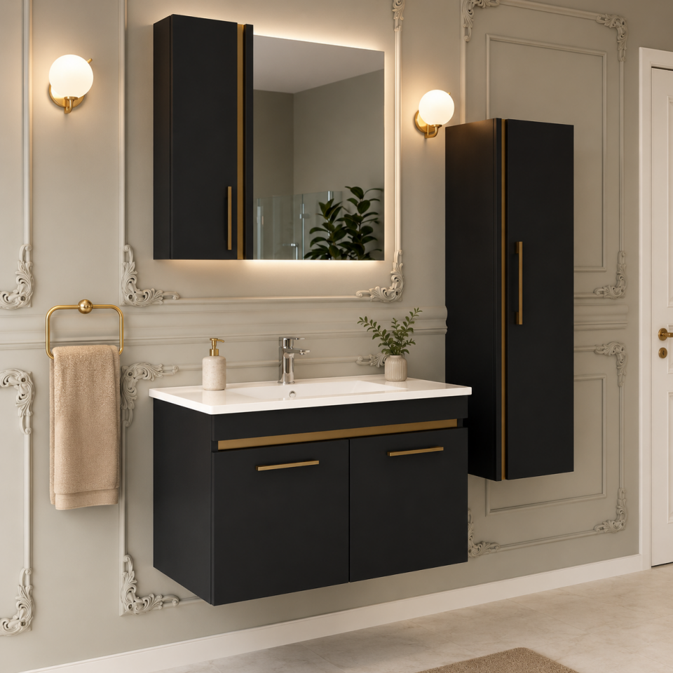 Karya 80 Cm Mdflam Banyo Dolabı Takımı