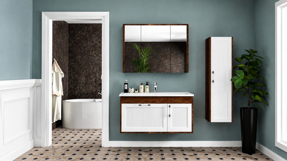 İnci 100 Cm Membran Banyo Dolabı Takımı