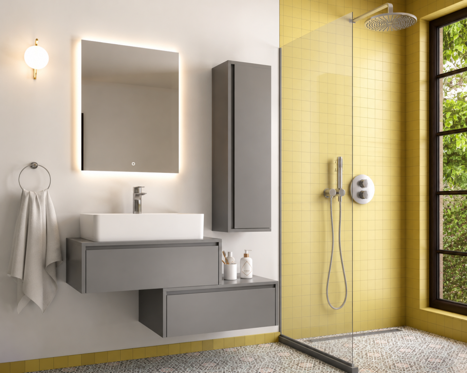 Londra 105 Cm Mdflam Banyo Dolabı Takımı