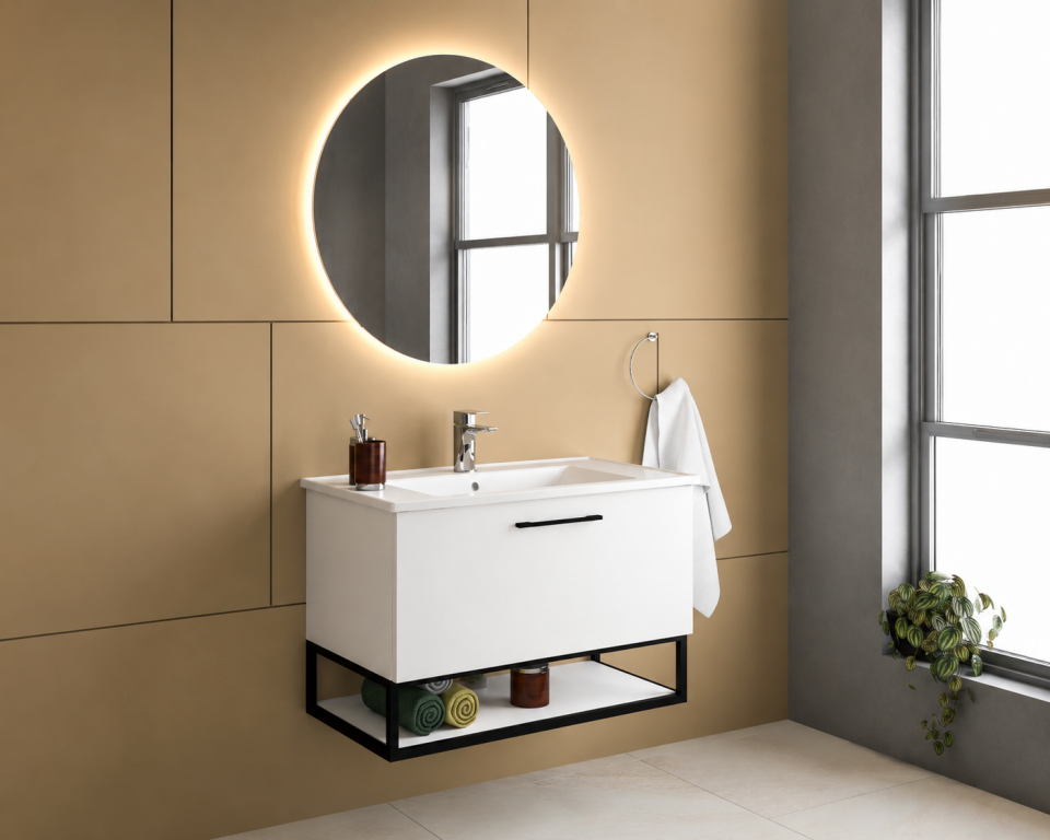 Turkuaz 80 Cm Mdflam Banyo Dolabı Takımı