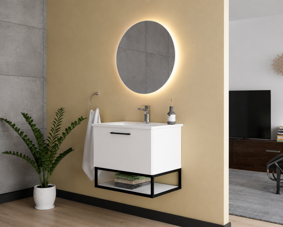 Turkuaz 65 Cm Mdflam Banyo Dolabı Takımı