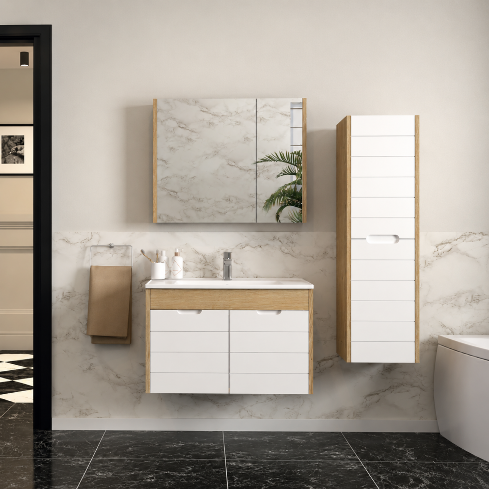 Soft 80 Cm Membran Banyo Dolabı Takımı