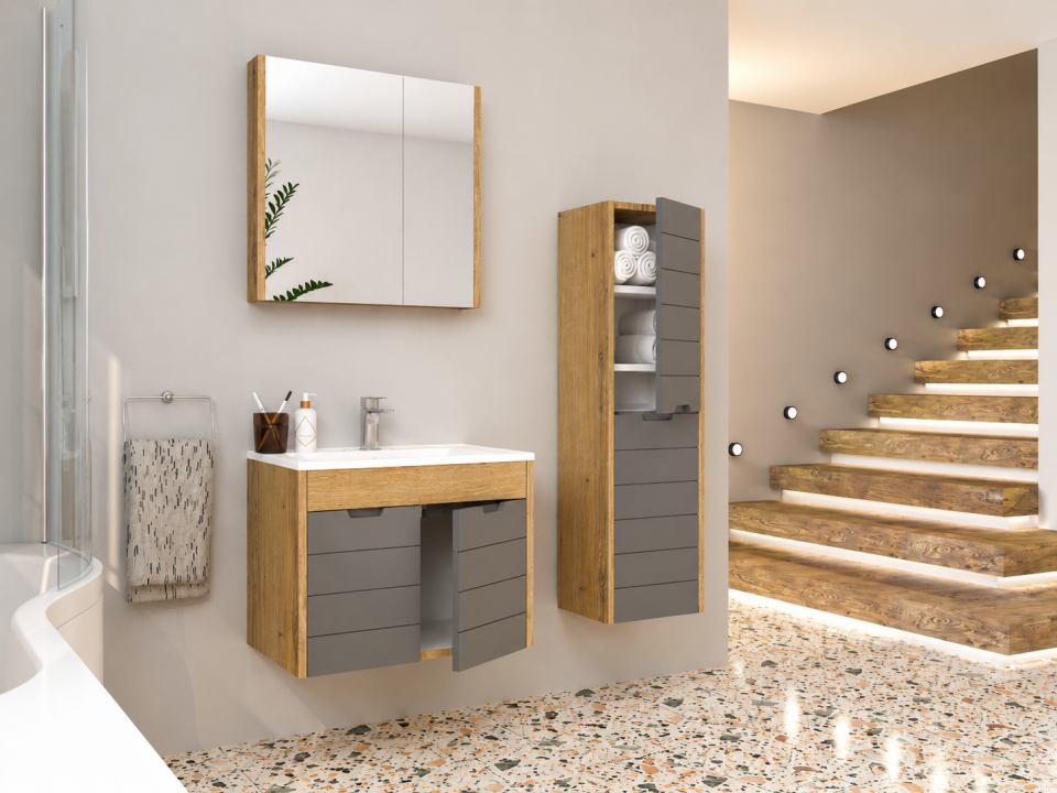 Soft 65 Cm Membran Banyo Dolabı Takımı
