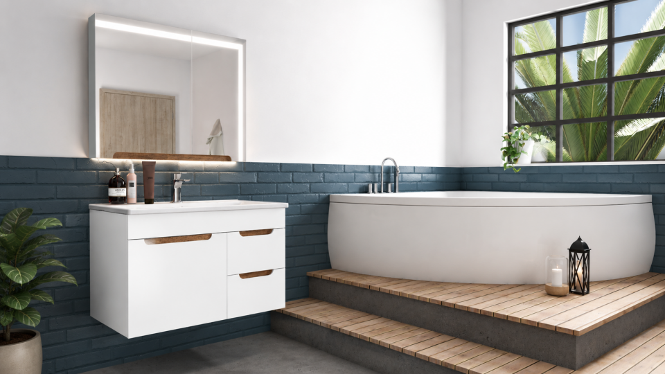 Florya 80 Cm Membran Banyo Dolabı Takımı
