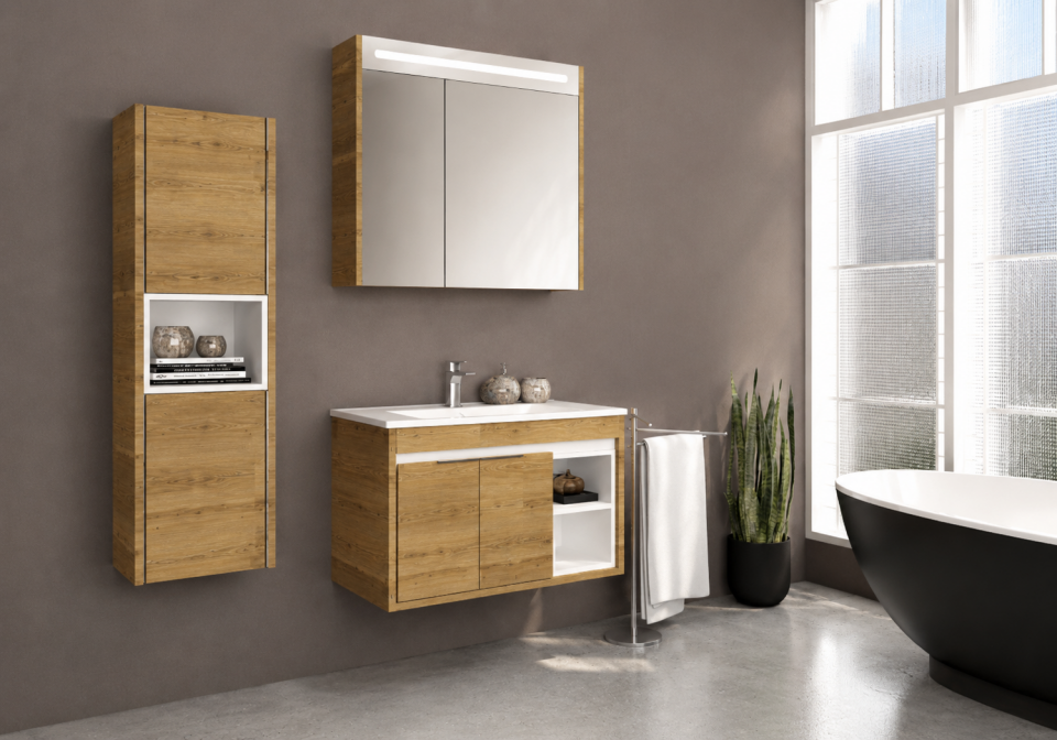 Bronze 80 Cm Mdflam Banyo Dolabı Takımı