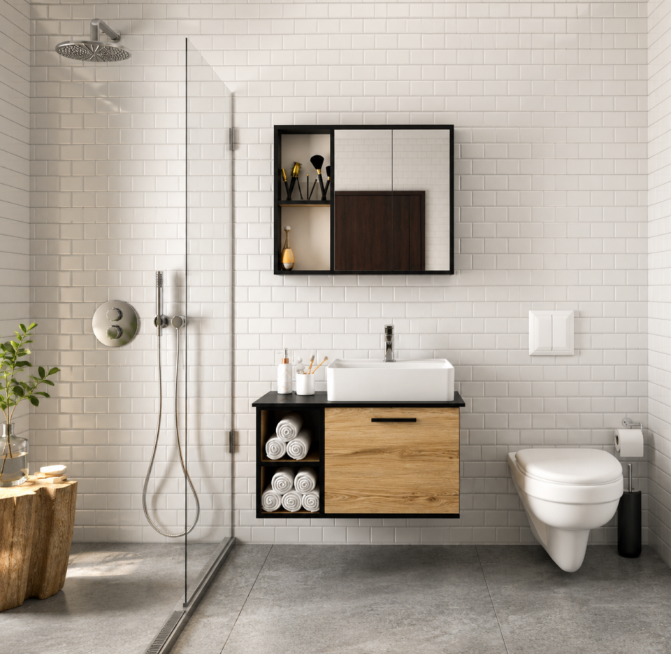 Soho 80 Cm Mdflam Banyo Dolabı Takımı