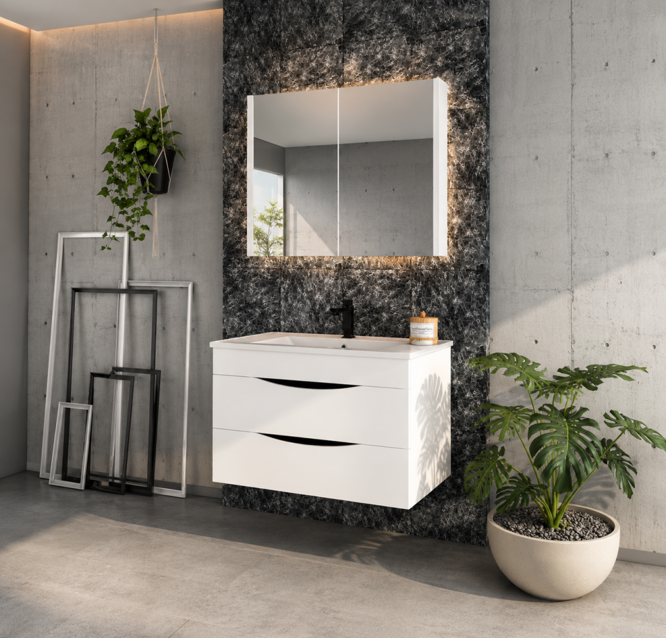 Venedik 80 Cm Membran Banyo Dolabı Takımı
