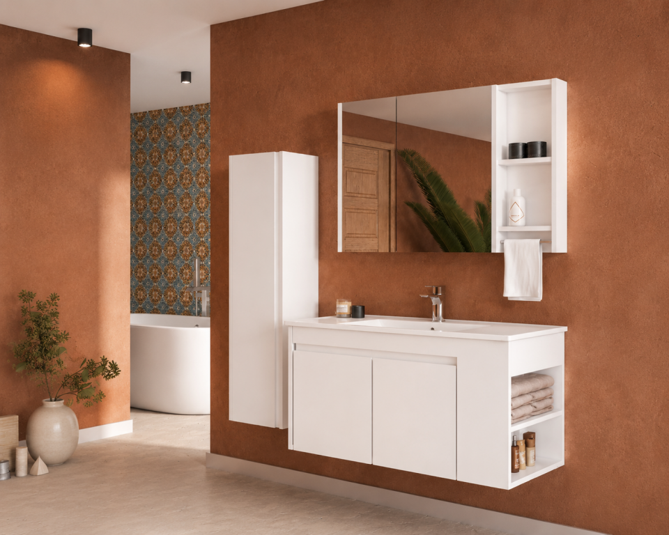Leon 100 Cm Mdflam Banyo Dolabı Takımı