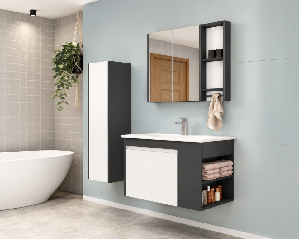 Yaren 80 Cm Mdflam Banyo Dolabı Takımı