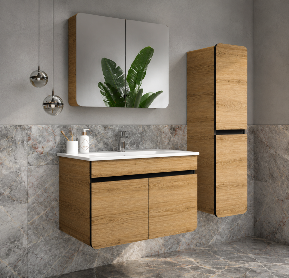 Manolya Plus 80 Cm Mdflam Banyo Dolabı Takımı
