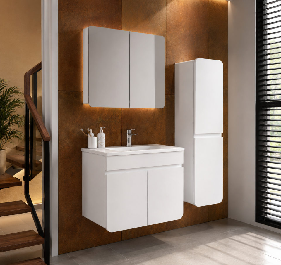 Manolya 80 Cm Membran Banyo Dolabı Takımı