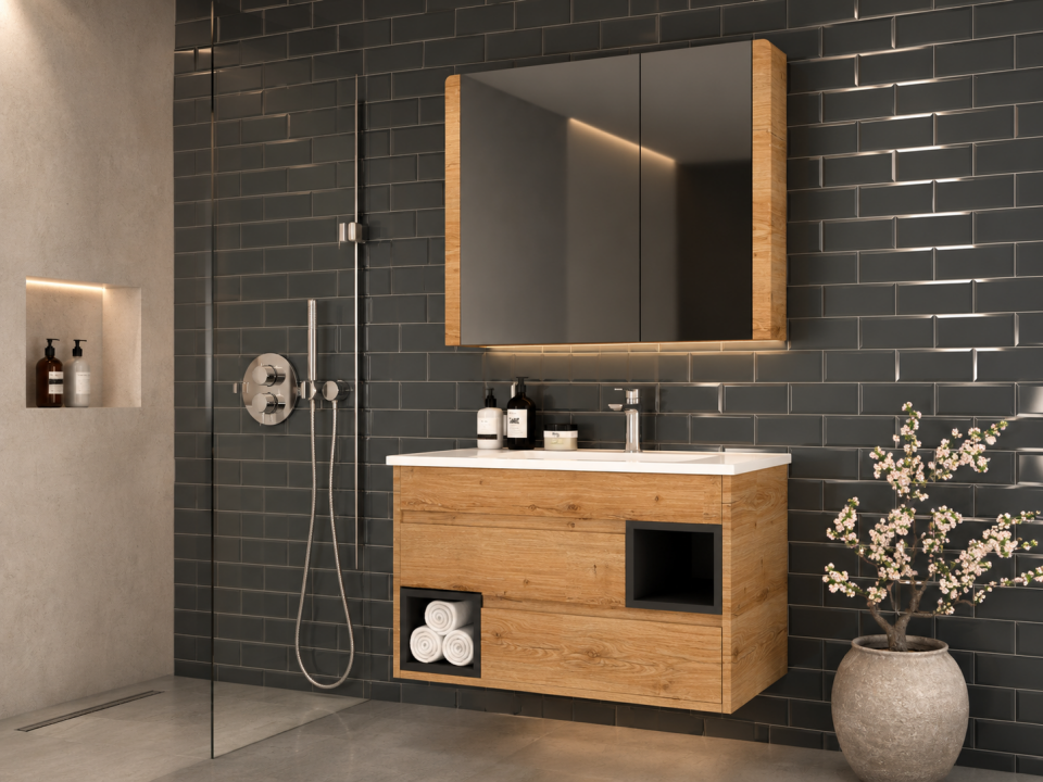 Hira 80 Cm Mdflam Banyo Dolabı Takımı