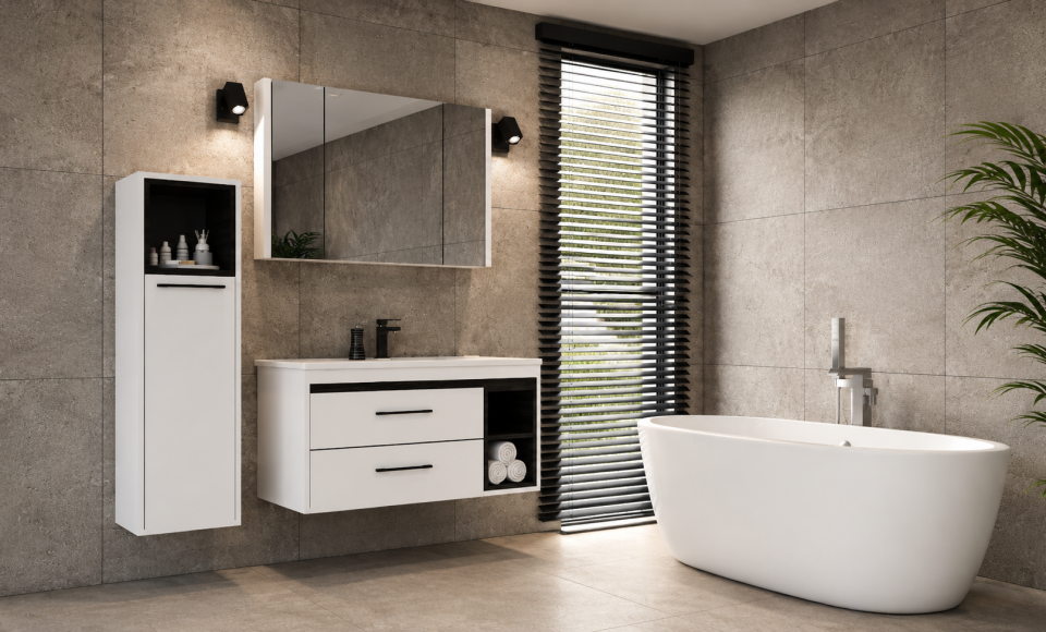 Neşe 100 Cm Mdflam Banyo Dolabı Takımı