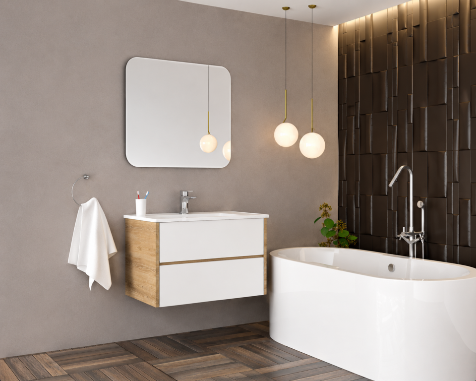 Deniz 80 Cm Mdflam Banyo Dolabı Takımı