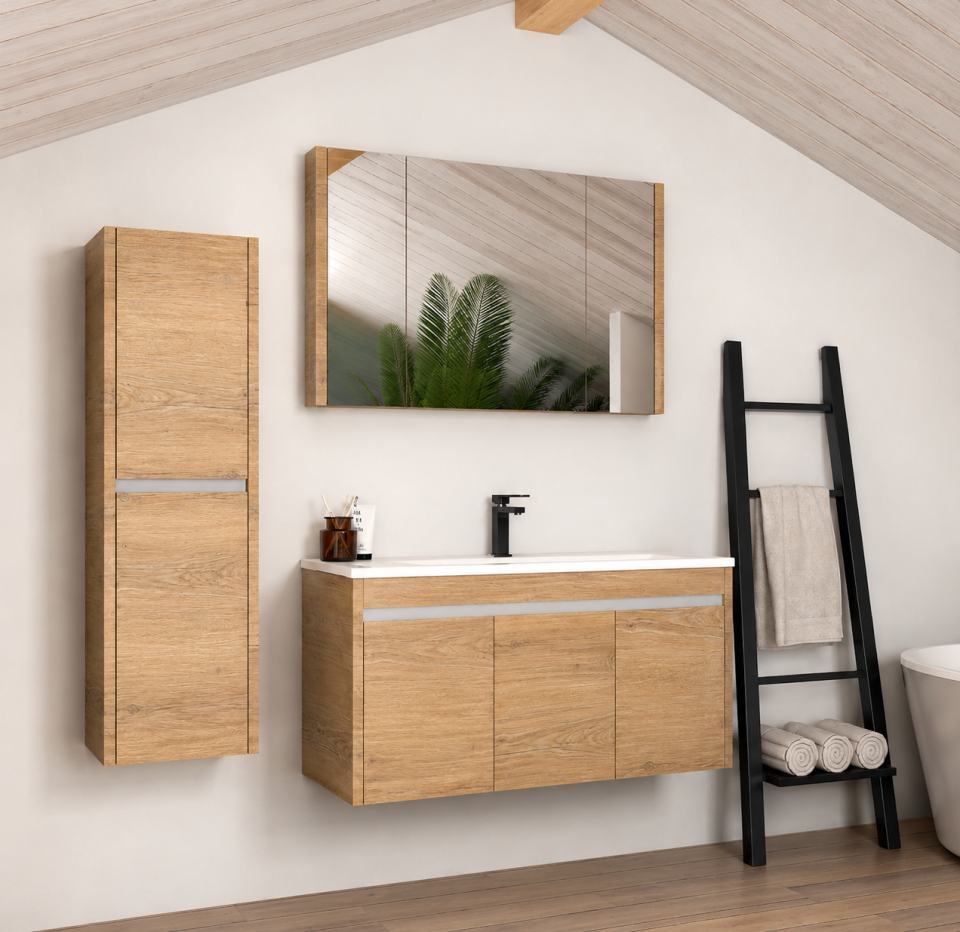 Sahra 100 Cm Mdflam Banyo Dolabı Takımı