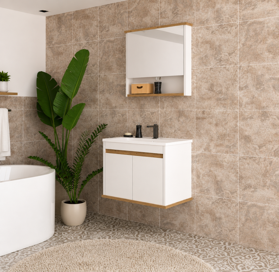 Bruj 65 Cm Mdflam Banyo Dolabı Takımı