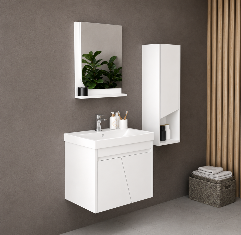Luka 60 Cm Mdflam Banyo Dolabı Takımı