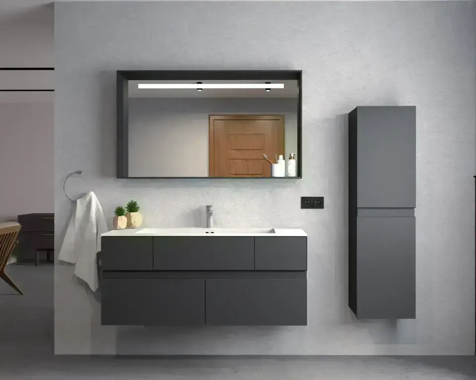 Yoros 60 Cm Membran Banyo Dolabı Takımı