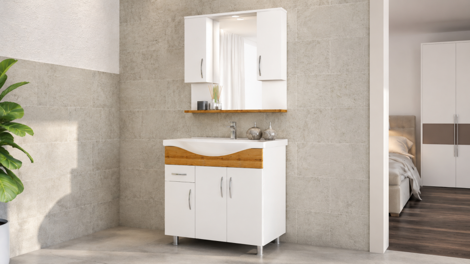 Milan 80 Cm Mdflam Banyo Dolabı Takımı