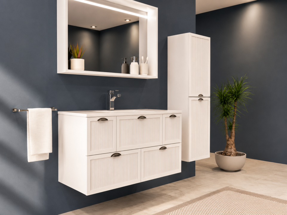 Polo 100 Cm Membran Banyo Dolabı Takımı